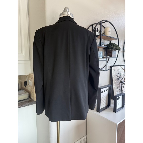 Chicos Size 2 L/12 Womens Black Blazer Jacket Lined Tailored Professional Career - Picture 2 of 11